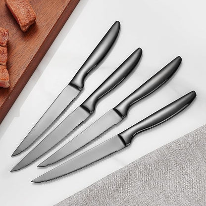 SuperCook Black Steak Knives of 12, High End Stainless Steel Steak Knives Set - Image 6