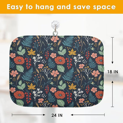 Sanwarm Absorbent Dish Drying Mat, All Lace Colorful Flowers Ornaments - Image 2