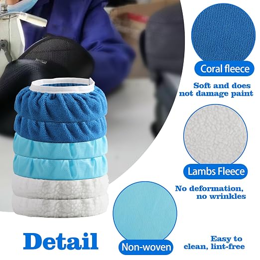40 Piece Car Polisher Pad Set, Mix Pack of 24 Microfiber, 8 Non Woven, 8 Woolen - Image 3
