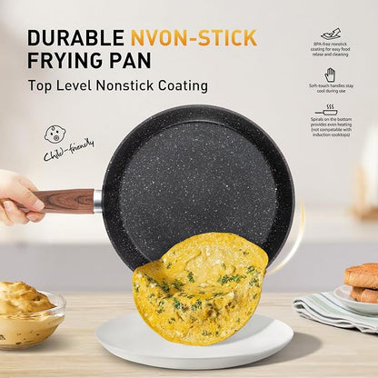 DishDelight 17 Piece Pots and Pans Set Non Stick, Nonstick Induction Granite - Image 3