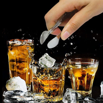 3PCS Mini Serving Tongs, 4Inch Rose Stainless Steel Sugar Cube Tongs, Sliver - Image 3