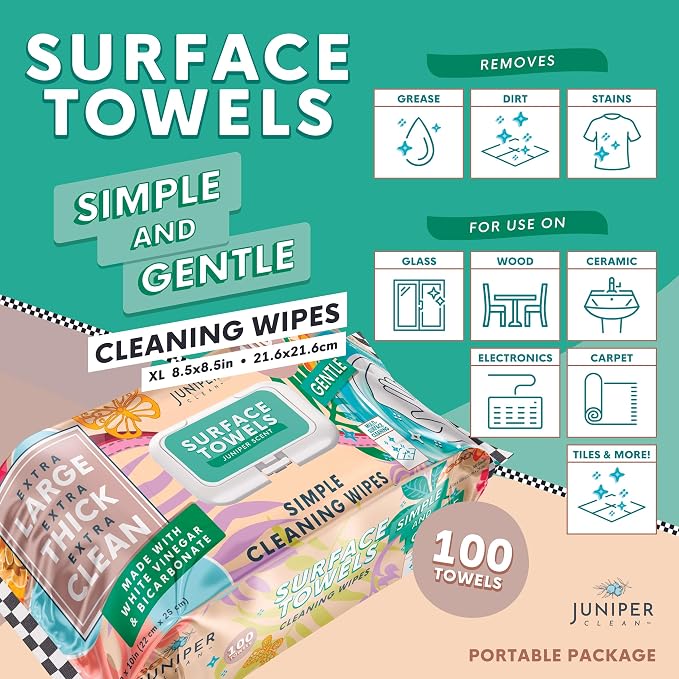 Single Surface Cleaning Wipes Bleach Free, Thick & Large Dispose, All-Purpose - Image 2