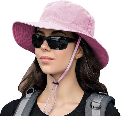 Rosoz Sun Hat for Men Women Boonie Bucket Hat Wide Brim Breathable Cooling Fishing Hats Safari Beach Garden UV Protection