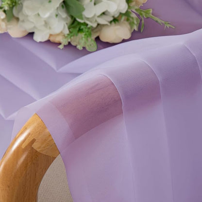 Chyhomenyc Lilac Sheer Curtains 84 Inch Length 2 Panels, Light Filtering Soft - Image 9