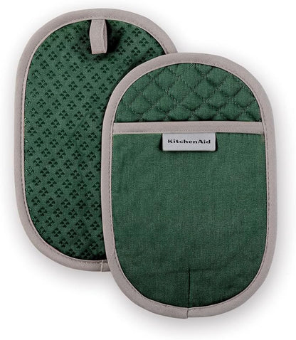 KitchenAid Asteroid Pot Holder 2-Pack Set, Pebbled Palm Green by KitchenAid
