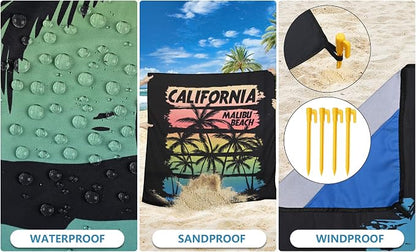 HIHOHO Beach Blanket Waterproof Sandproof Extra Large Beach Mat 79" X - Image 3