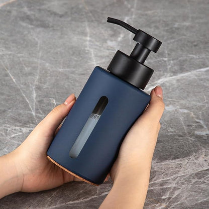 Enra Glass Hand Soap Dispenser, 12oz Navy Blue Liquid Bathroom Soap Dispenser - Image 6