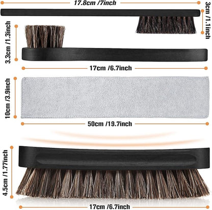 4 Pcs Horsehair Shine Shoes Brush Kit Polish Dauber Applicators Cleaning - Image 3