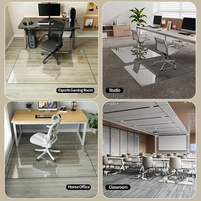 Koonmi Tempered Glass Chair Mat - Image 6