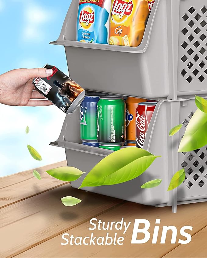 Skywin Plastic Stackable Storage Bins - Image 4