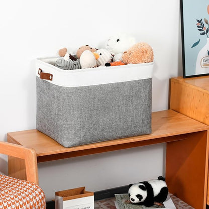 DULLEMELO Large Storage Baskets, Fabric Storage Basket - Image 4