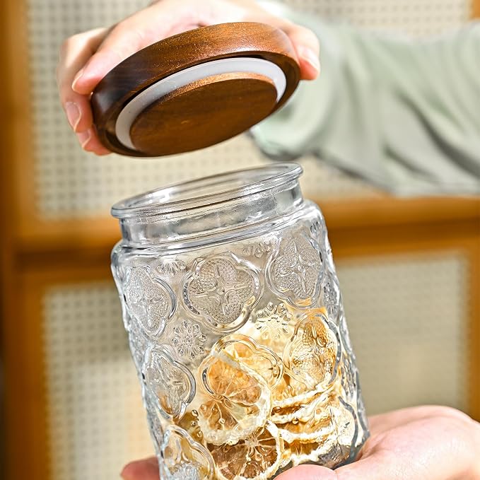 Adodeen 3-Pack 24oz Vintage Glass Jar - Image 4