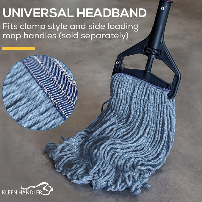 KLEEN HANDLER HEAVY DUTY Commercial Mop Head Replacement, Wet Industrial Blue - Image 9