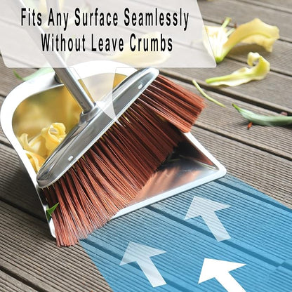 Broom and Dustpan Set for Home, Heavy Duty Dustpans - Image 5