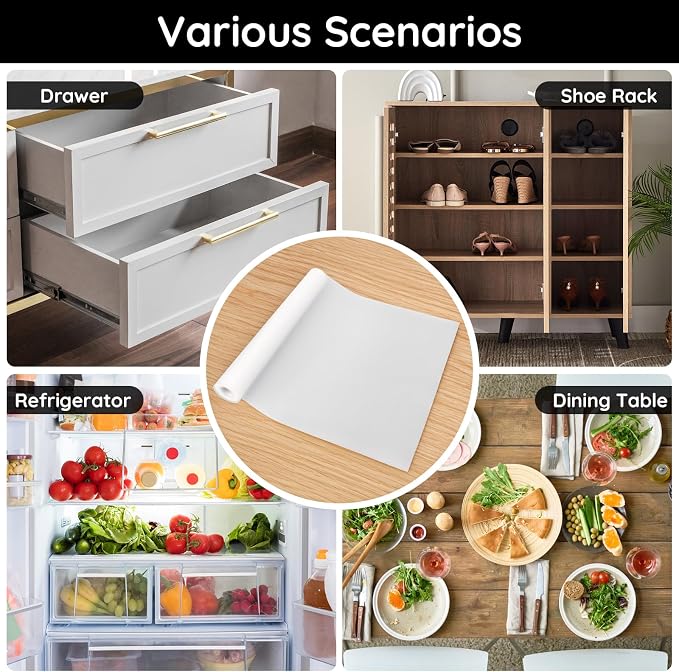 Kitchen Cabinet Liners for Shelves, 17.7" W x 197" L x 0.03" T, Non Adhesive - Image 7