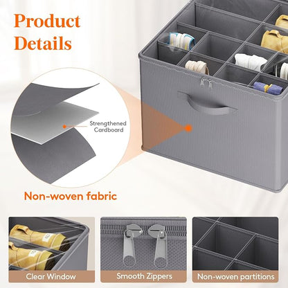 Lifewit Shoe Storage Organizer for Closet Fits 12-16 Pairs, Fabric Large Shoe - Image 3