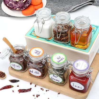 Small Glass Jars with Lids, 4 oz Spice Jars with Labels, 15 Pack Small Glass - Image 8