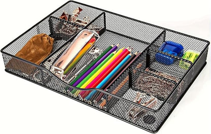 VyGrow Desk Drawer Organizer Tray, Metal Mesh Drawer Organizers Office by VyGrow