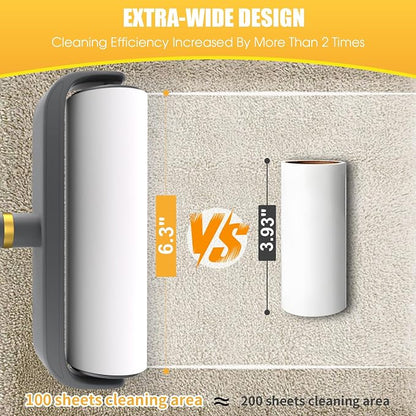 6.3" Large Surface Lint Roller Refills, Extra Sticky Roller - Image 2