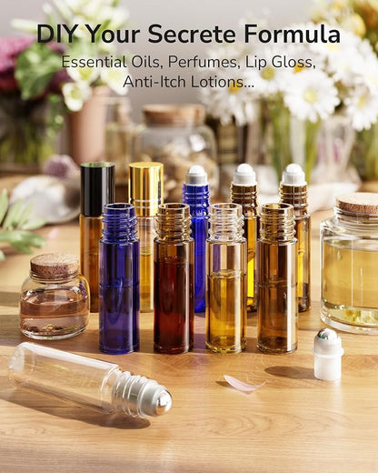 ULG 24-Pack Essential Oil Roller Bottles 10ml, Empty Bottles - Image 6