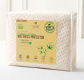 Luxury Waterproof Organic Mattress Protector Twin - Organic Cotton Breathable Mattress Pad Cover - New 380 GSM Comfort - Deep Pocket - Jersey Cotton Skirt - Fitted Comfort