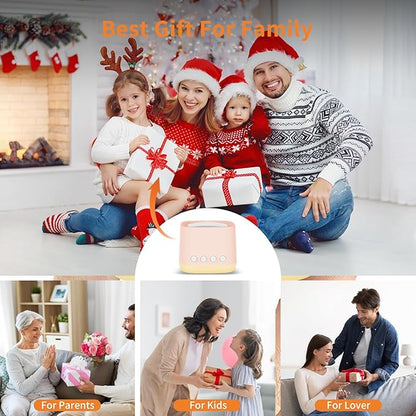 Portable White Noise Machine,Mini Sound Machine for Travel with Breathing Night Light,16 Soothing Sounds,Timer,Rechargeable Brown Noise Machines for Sleeping Adults Gift,Office Privacy,Home (Orange)