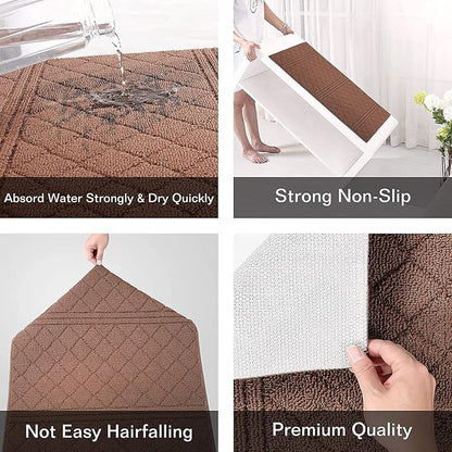 REFETONE Indoor Doormat, Front Back Door Mat 16"x24" Absorbent Rubber Backing - Image 4