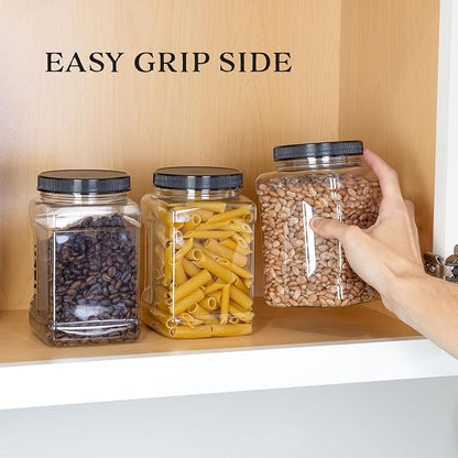 Cornucopia Brands 48oz Square Plastic Jars; Clear Rectangular 6-Cup Canisters - Image 3