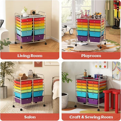 GOFLAME 12-Drawer Rolling Storage Cart, Mobile Utility Cart - Image 8