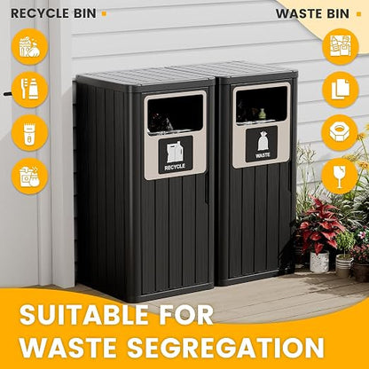 Outdoor Trash Can, Waterproof Resin Garbage Can Indoor and Outdoor Use - Image 3