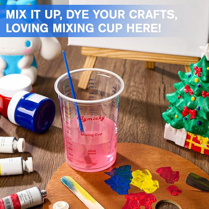 50 Pack Plastic Mixing Cups, 20 oz, Disposable Measuring Cups - Image 5