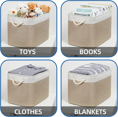 Temary Fabric Storage Baskets 2 Pack Decorative Storage Bins Basket - Image 4