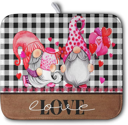 Valentine's Day Dish Drying Mats by Kwlegh