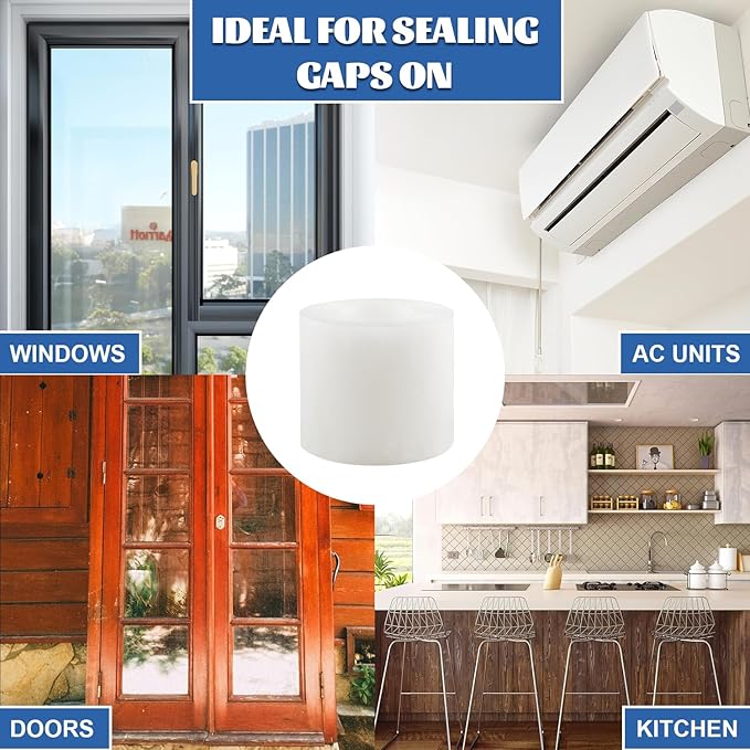 Transparent Weather Sealing Tape 3" x35 Yard, Window Insulation Tape Weather Stripping for Windows Doors Shower Glass – Indoor/Outdoor Insulation, No-Residue, Clear, Energy-Saving
