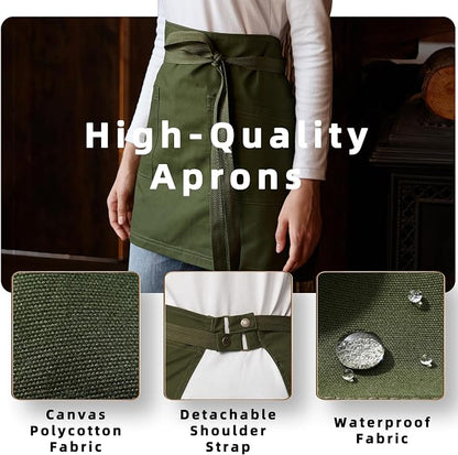 Unisex Waist Apron Half Bistro Apron Server Aprons - Image 3