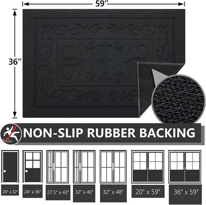 FONEYI Indoor Door Mat 36" x 59", Dirt Trapper Door Mats Non-Slip Entryway Rugs - Image 2