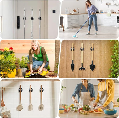 Broom Holder Wall Mount, Stainless Steel Heavy Duty Mop Holder Broom Mop Hanger - Image 7