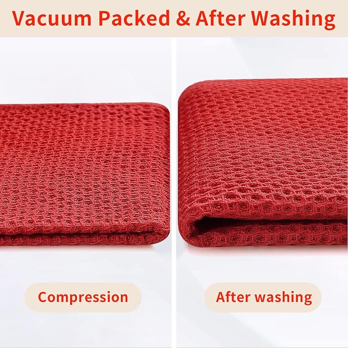 Homaxy 100% Cotton Waffle Weave Kitchen Dish Towels, Ultra Soft Absorbent Quick - Image 7