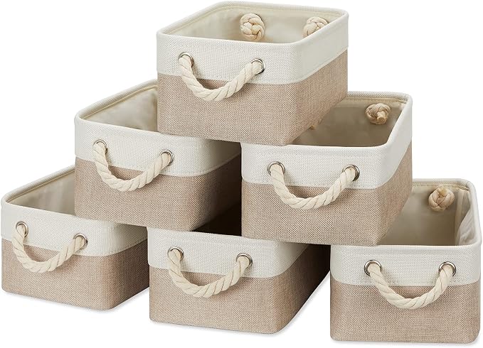 Temary Small Fabric Storage Baskets 6 Pcs Decorative Baskets Bins - Image 9