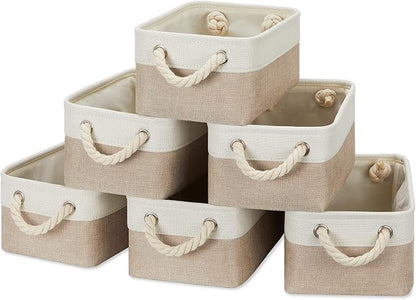 Temary Small Fabric Storage Baskets 6 Pcs Decorative Baskets Bins - Image 9