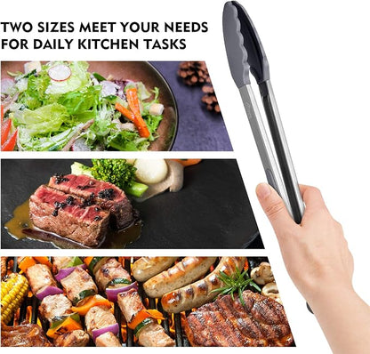 HOTEC Premium Stainless Steel Locking Kitchen Tongs - Image 6