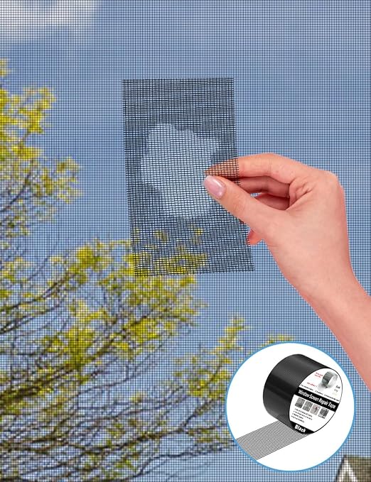 Wohohoho Window Screen Repair Tape, 2 in X 40 FT Black Screen Patch Repair Kit - Image 3