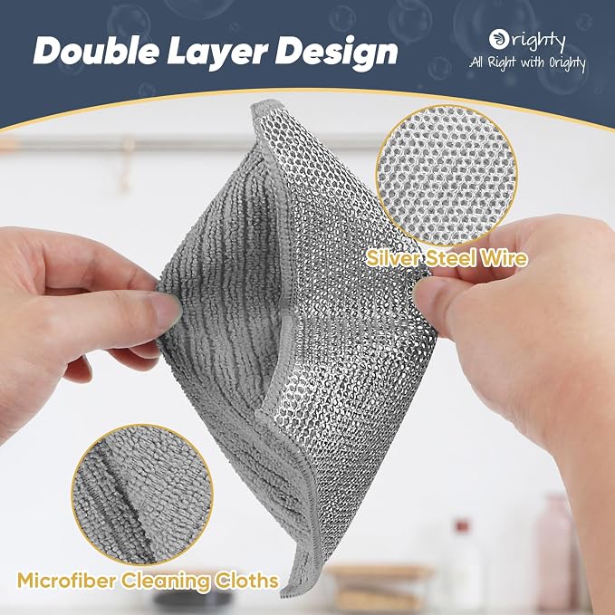 Orighty Multipurpose Wire Dishwashing Rag 24 Pcs, Upgraded Double-Layer - Image 7