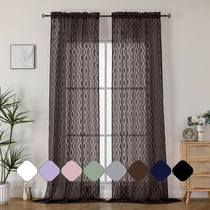 Aiyufeng Sheer Curtains 96 Inches Long by Aiyufeng