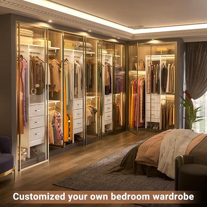4FT Small Closet System with 3 Fabric Drawers, Flexible Built-In Clothes - Image 5
