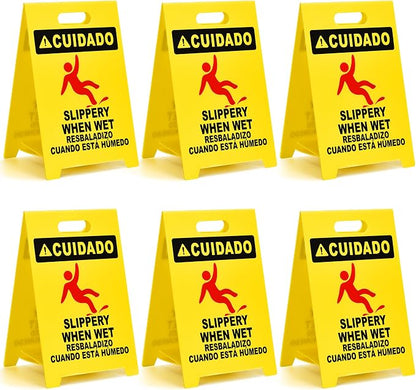 MATTHEW CLEANING 19'' Industrial Wet Floor Sign 6 Pack 2-Sided Durable by MATTHEWCLEANINGPRODUCTS