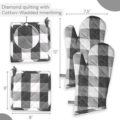Oven Mitt & Pot Holder Buffalo Plaid Check 100% Cotton Heat Resistant Oven - Image 5