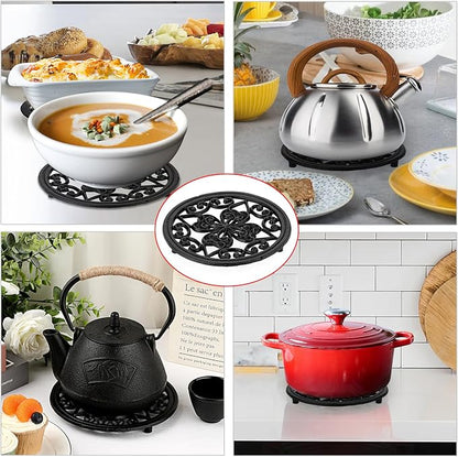 JUXYES 2 PCS Decorative Cast Iron Metal Trivet - Image 9