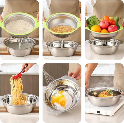 Colander Stainless Steel Microporous, 4QT Large Capacity Rice Strainer - Image 7