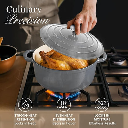 Cast Iron Pot with Lid – Non-Stick Ovenproof Enamelled Casserole Pot, Oven Safe - Image 6